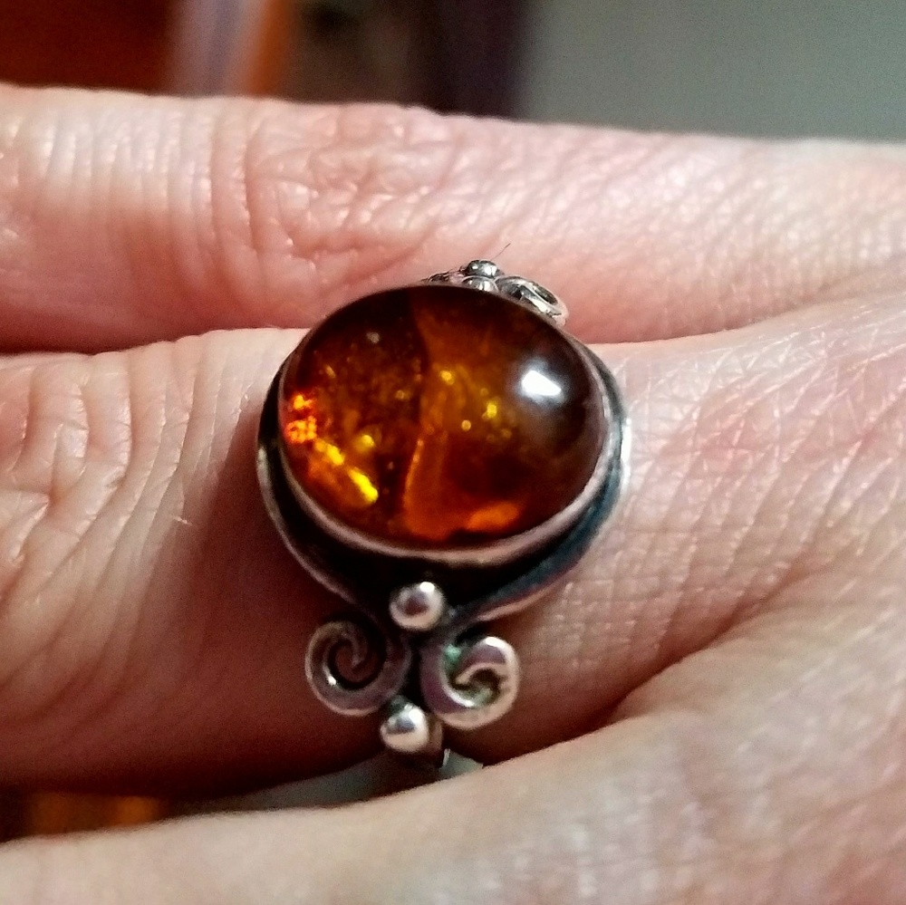 Vintage Dark Amber Ring